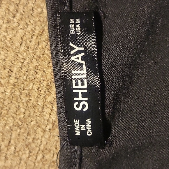 Sheilay Sparkly Black Block Neckline Long Sleeve Blouse, Size: M - Picture 7 of 7